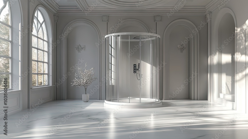 Bright and Modern Bathroom 3D Illustration Bright and Modern Bathroom 3D Illustration