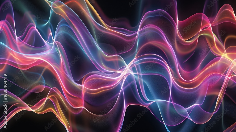 Fototapeta premium Abstract Colorful Neon Waves