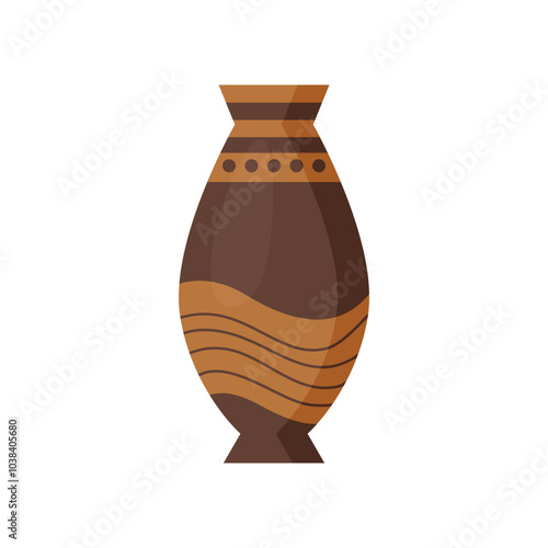 Clay pot vintage vector