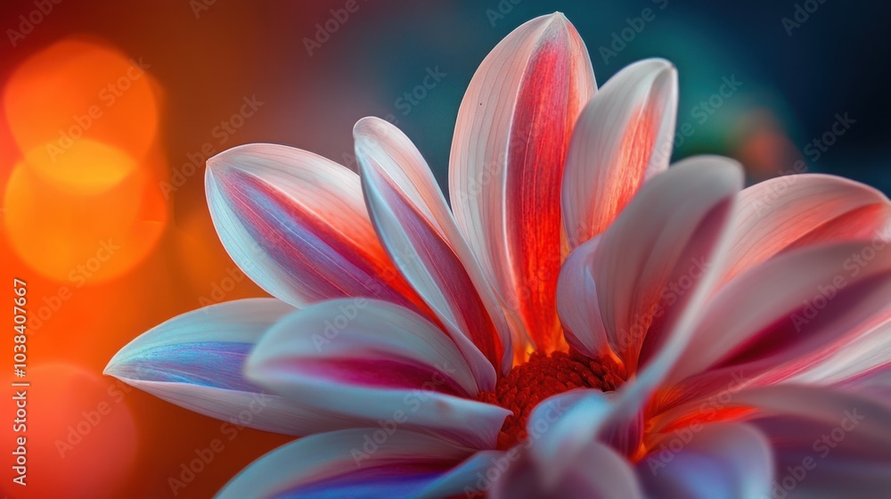 Close-up of a Pink and White Flower with a Blurred Background Close-up of a Pink and White Flower with a Blurred Background