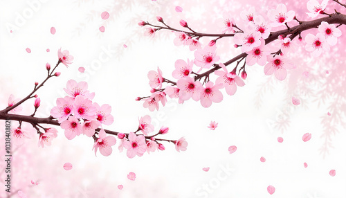 Japanese cherry blossoms in watercolor