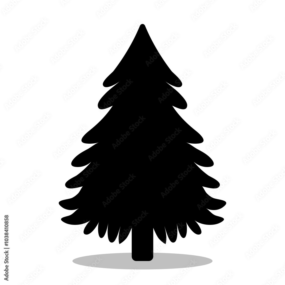Obraz premium Christmas Tree silhouette illustration Design Christmas Tree silhouette icon