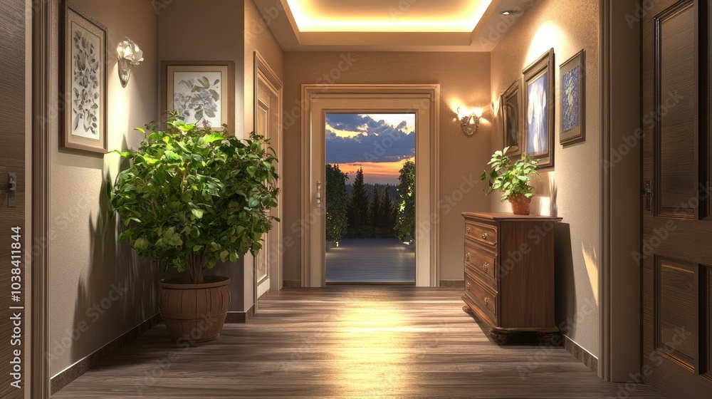 Fototapeta premium Cozy Modern Room with Tasteful Decor and Natural Light