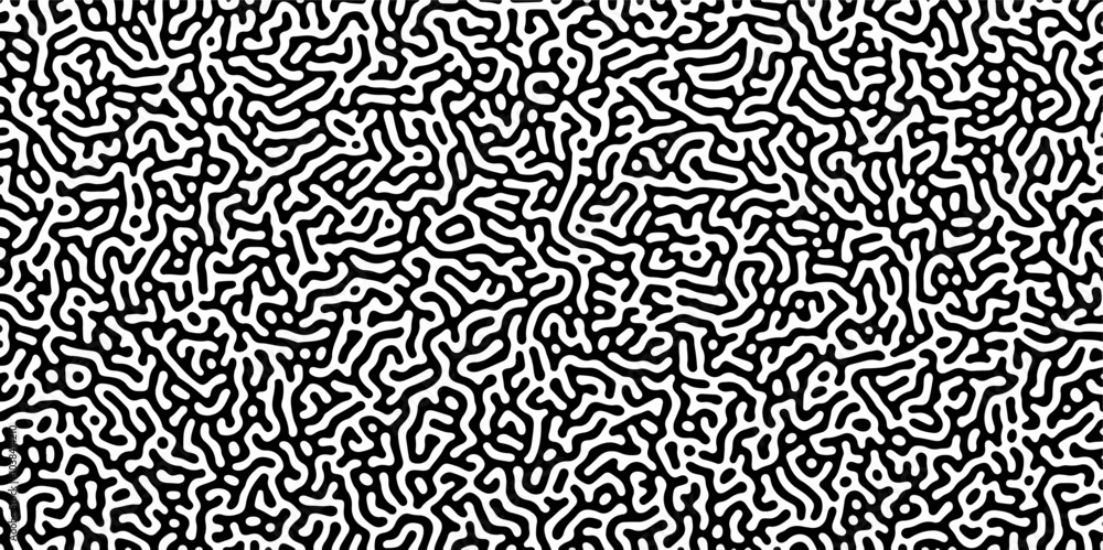 Abstract truing organic wallpaper Turing reaction diffusion monochrome seamless pattern with chaotic motion. Generative algorithm psychedelic background. Reaction-diffusion or truing pattern formation Abstract truing organic wallpaper Turing reaction diffusion monochrome seamless pattern with chaotic motion. Generative algorithm psychedelic background. Reaction-diffusion or truing pattern formation