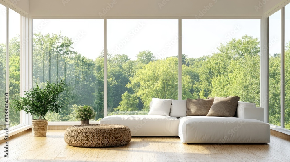 Fototapeta premium Elegant and Spacious Luxury Living Room Design