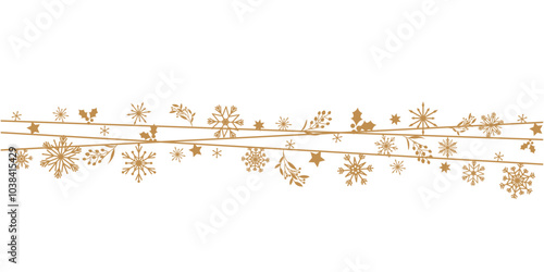 Snowflakes and ornaments decoration illustration. Winter holiday and Christmas decorative illustration.  photo