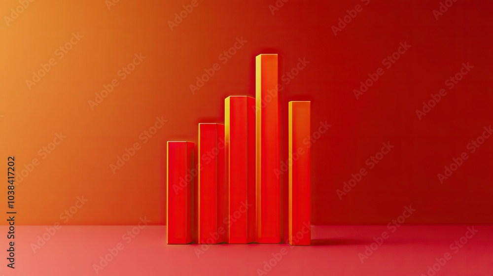Eye-Catching 3D Illustration of Colorful Bar Graph Eye-Catching 3D Illustration of Colorful Bar Graph