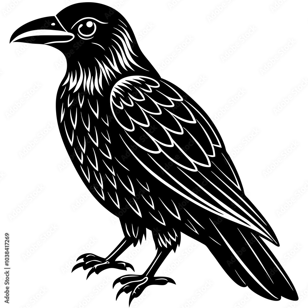 Obraz premium crow on a white background