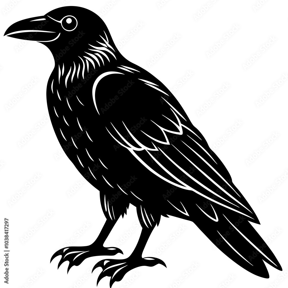 Obraz premium crow on a white background
