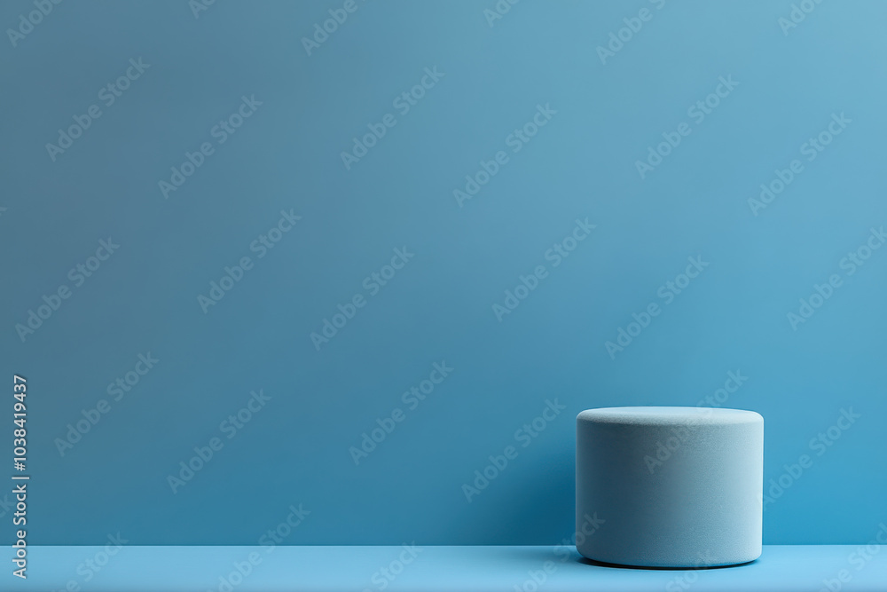 minimalist blue stool stands against matching blue wall, creating serene and modern atmosphere. This simple design adds touch of elegance to any space minimalist blue stool stands against matching blue wall, creating serene and modern atmosphere. This simple design adds touch of elegance to any space