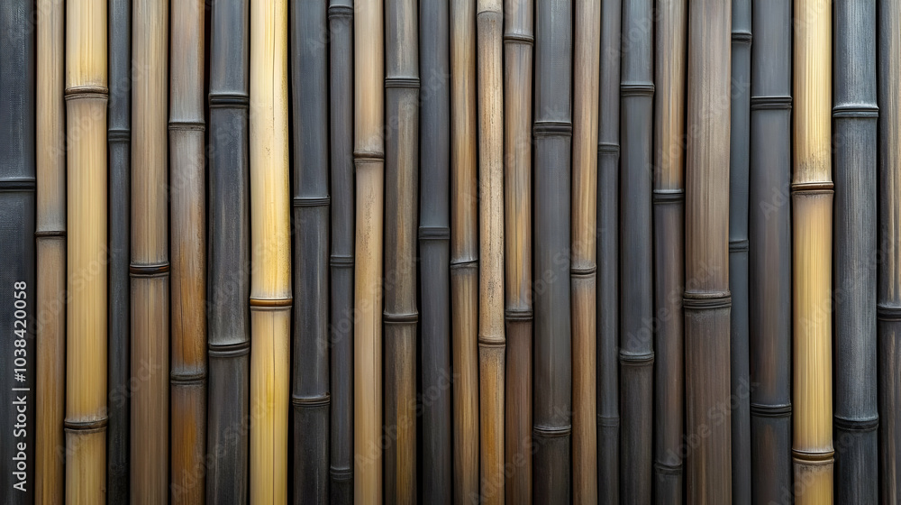 Fototapeta premium Thin Vertical Bamboo Strips for Wall Decoration