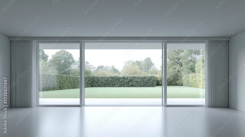 Fototapeta premium Bright and Airy Room with Large Windows