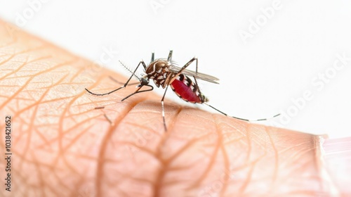 Dangerous Malaria Infected Culex Mosquito Bite, Leishmaniasis, Encephalitis, Yellow Fever, Dengue, Mayaro Disease, Zika, EEEV or EEE Virus Infectious Parasite Insect Macro photo