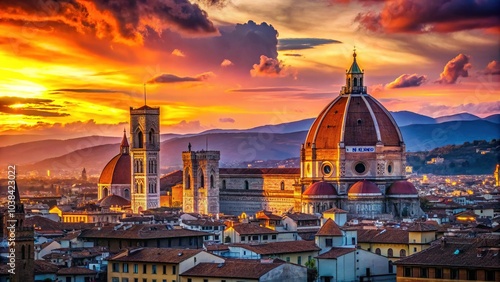 Florence Sunset Duomo - Italian Architecture Golden Hour Photography