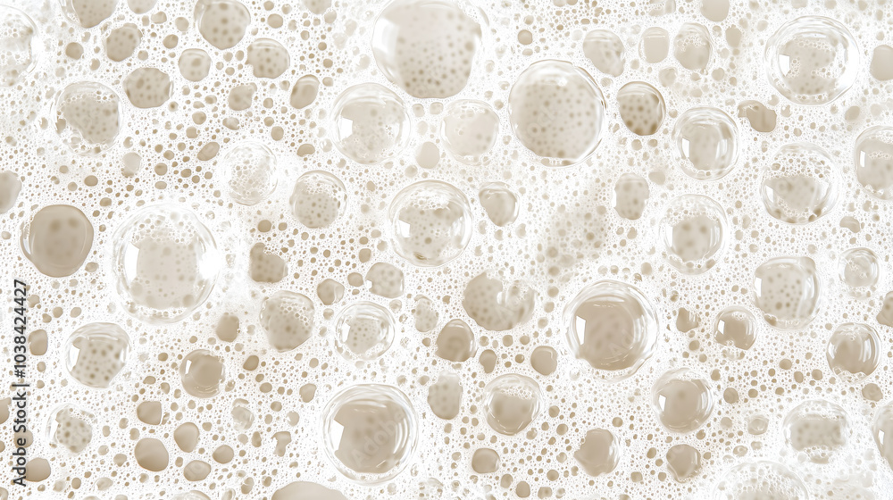 Abstract white bubbles with overlapping circular shapes, concept of foam, texture, and light organic pattern Abstract white bubbles with overlapping circular shapes, concept of foam, texture, and light organic pattern