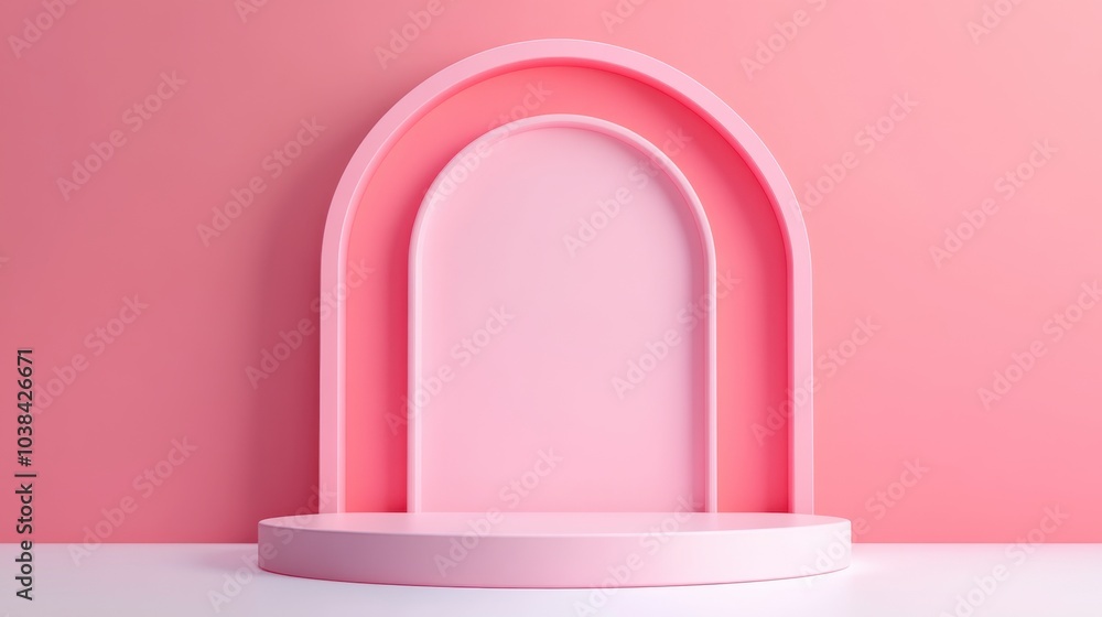 Minimalist 3D Pink Background Display Stand Minimalist 3D Pink Background Display Stand