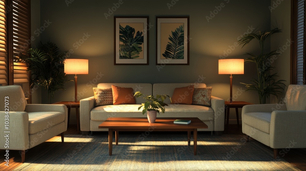 Cozy 3D Room with Warm Light and Relaxing Atmosphere Cozy 3D Room with Warm Light and Relaxing Atmosphere
