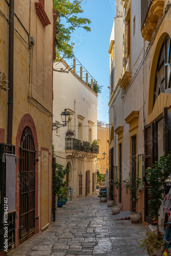 Ruelle pittoresque de la Città, vieille ville, Gallipoli, Pouilles, Italie photo