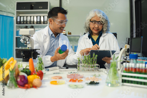 Control experts inspect the concentration of chemical residues. hazards, standard, find prohibited substances, contaminate.