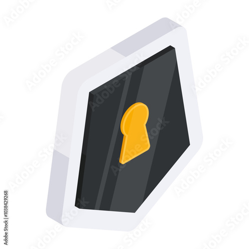 An editable design icon of security shield

