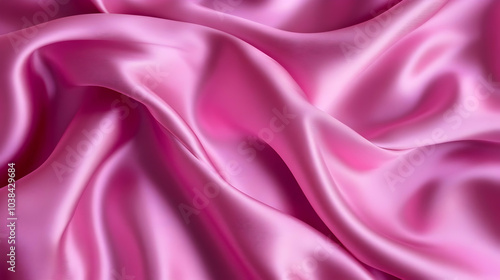 Soft Pink Satin Fabric with Delicate Folds and Texture