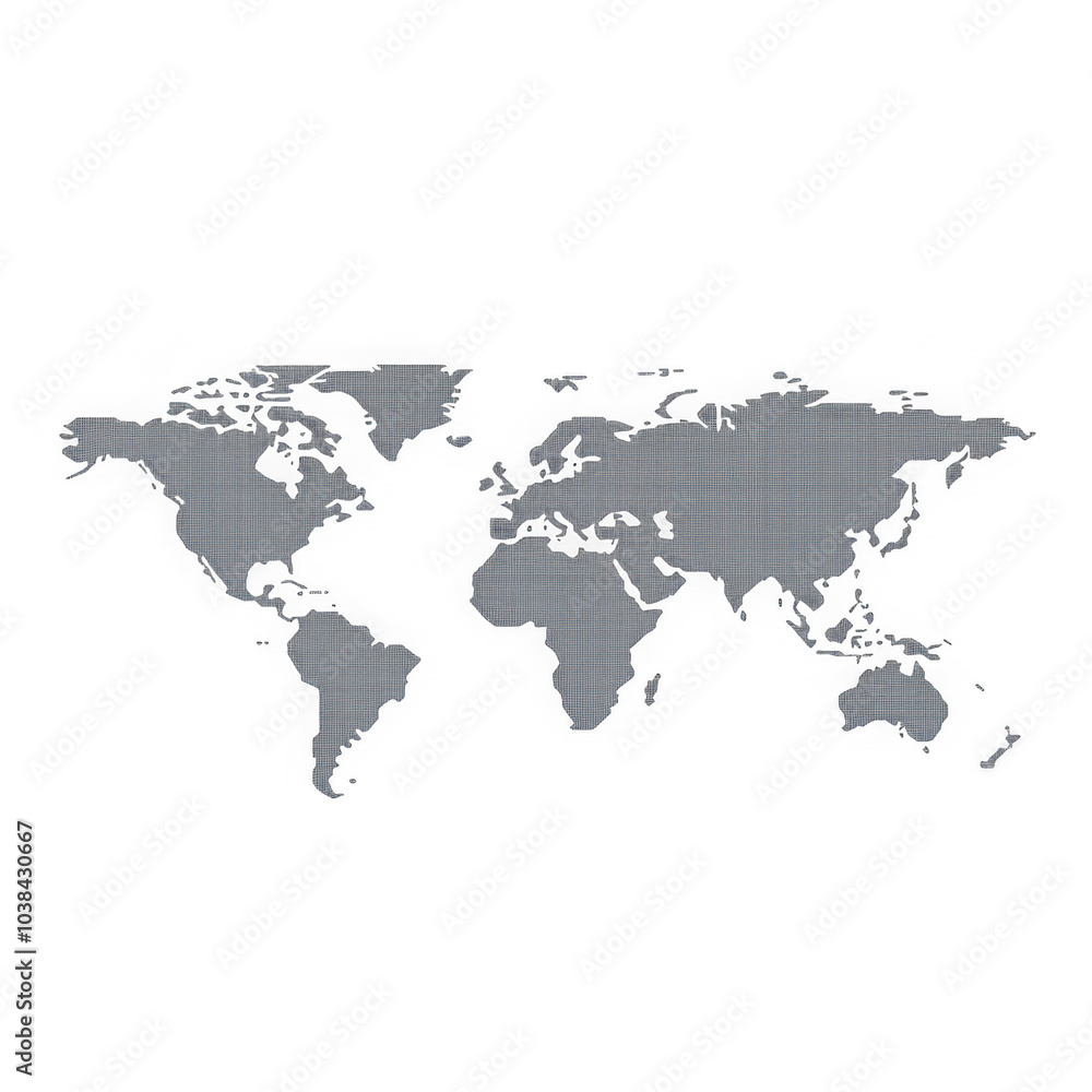 Obraz premium World Map: A minimalist gray world map in a simple, modern design. Perfect for presentations, website backgrounds, and more. 