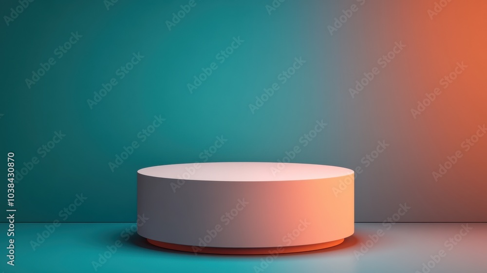 Minimalist 3D Background with Circular Display Stand Minimalist 3D Background with Circular Display Stand