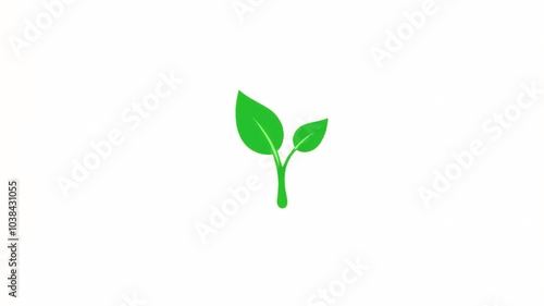 4k icon of young plant sprout isolated on white background