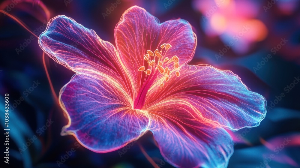 Glowing Hibiscus Flower Glowing Hibiscus Flower