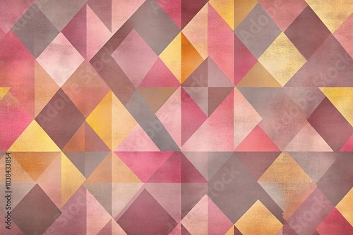 Geometric patterns using trending ash pink and yellow brown colors, showcasing modern design aesthetics photo