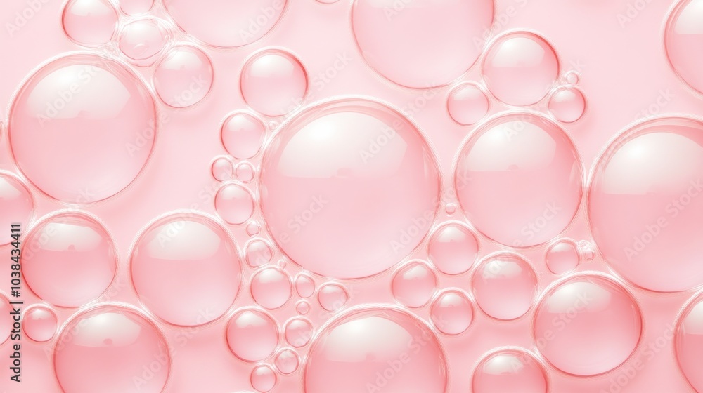 Soft Pink Bubbles in Various Sizes on Background Soft Pink Bubbles in Various Sizes on Background
