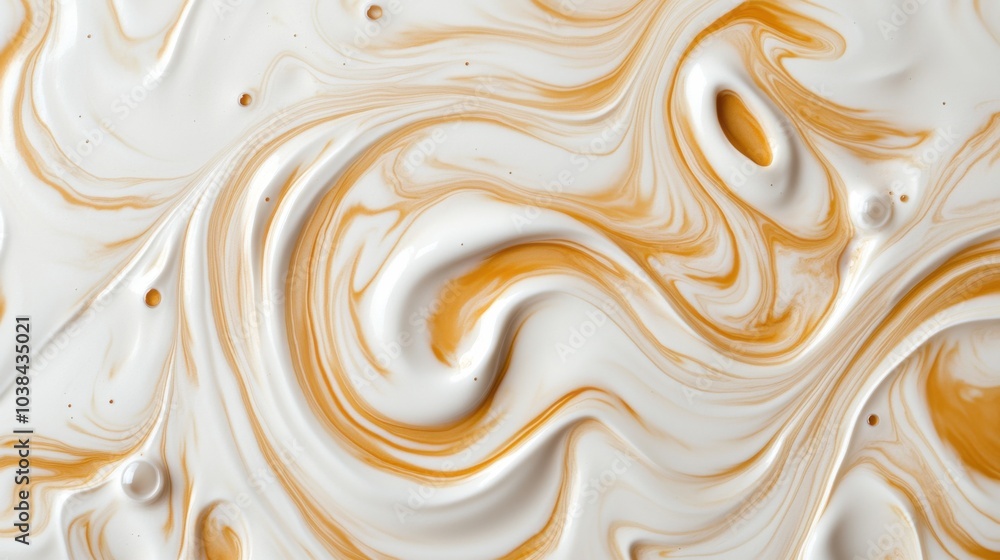 Creamy Swirls of Milk and Coffee in a Liquid Blend Creamy Swirls of Milk and Coffee in a Liquid Blend