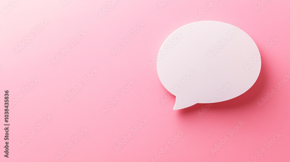 Empty speech bubble on a soft pink background, ideal for communication themes, social media, or creative design projects. Empty speech bubble on a soft pink background, ideal for communication themes, social media, or creative design projects.