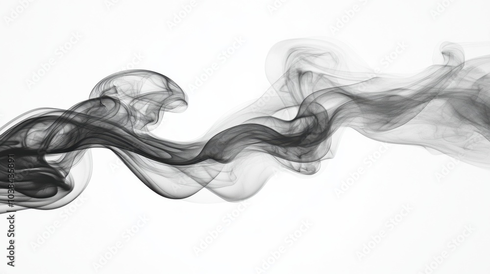 Fototapeta premium Intertwining Smoke Trails on a White Background