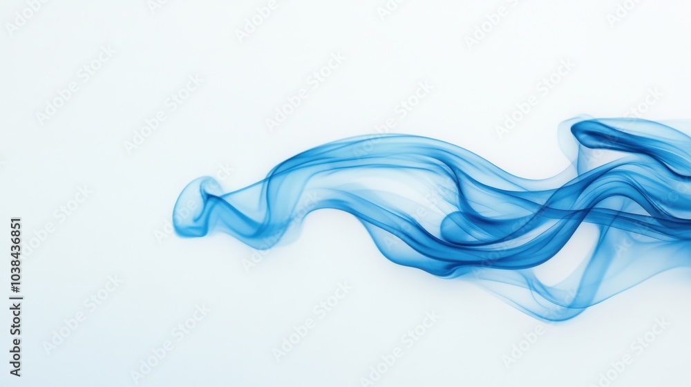 Abstract Smoke Waves in Blue and White Background Abstract Smoke Waves in Blue and White Background