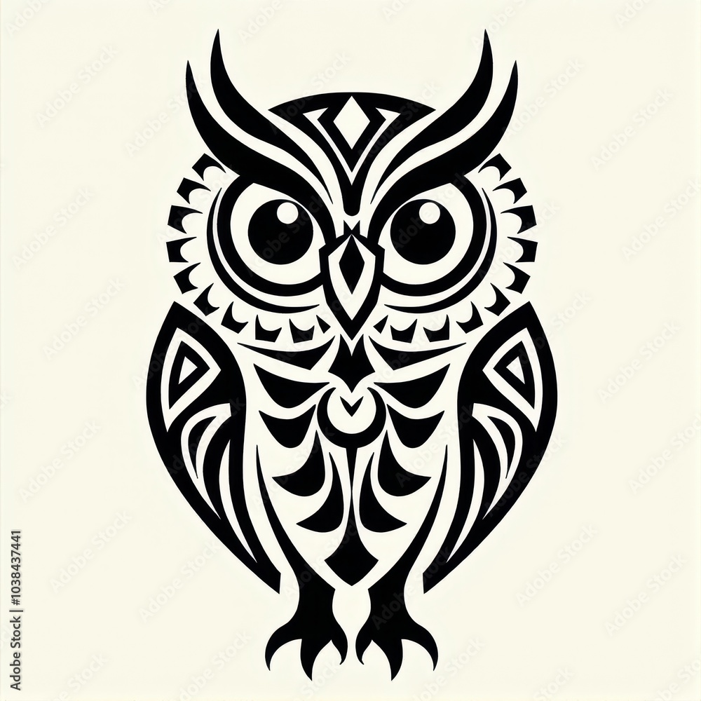 Obraz premium Abstract Owl in Ethnic Style