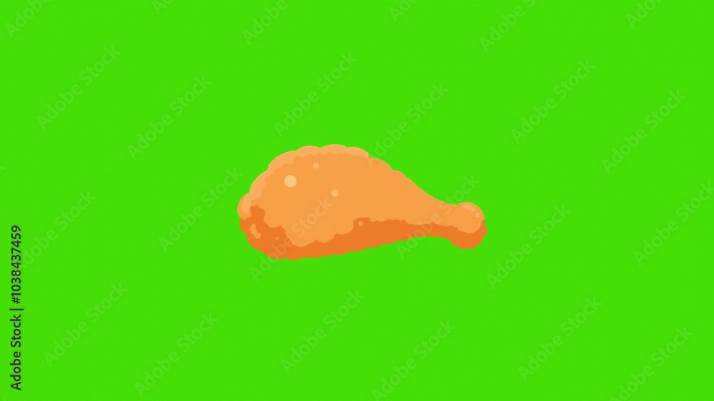fried chicken leg icon isolated on green background fried chicken leg icon isolated on green background