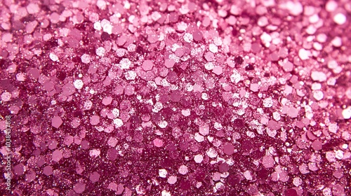 A vibrant close-up of pink glitter with a sparkling texture, perfect for crafting, design projects, and festive decorations.