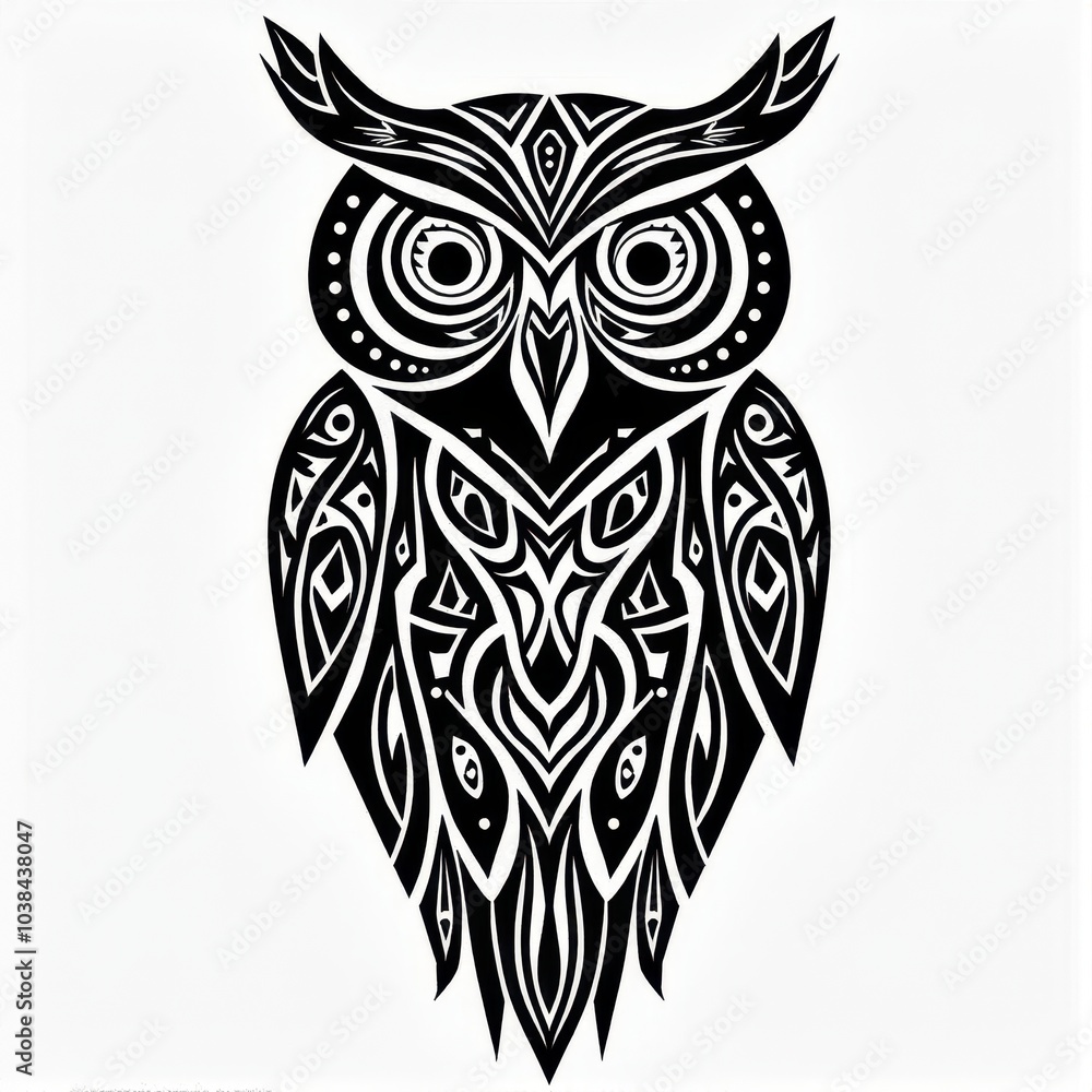 Fototapeta premium Abstract Owl in Ethnic Style