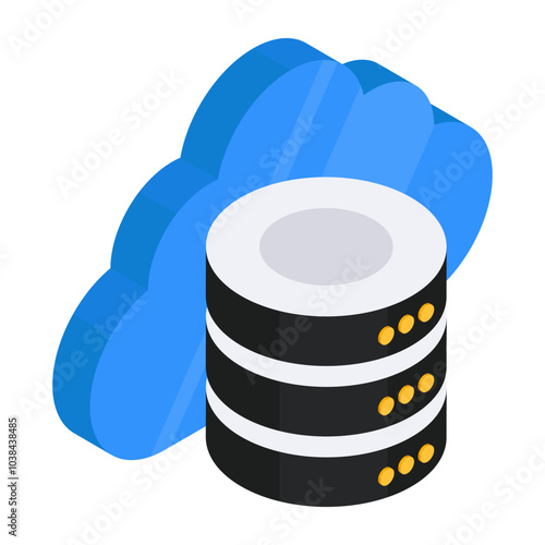 A unique design icon of cloud database

