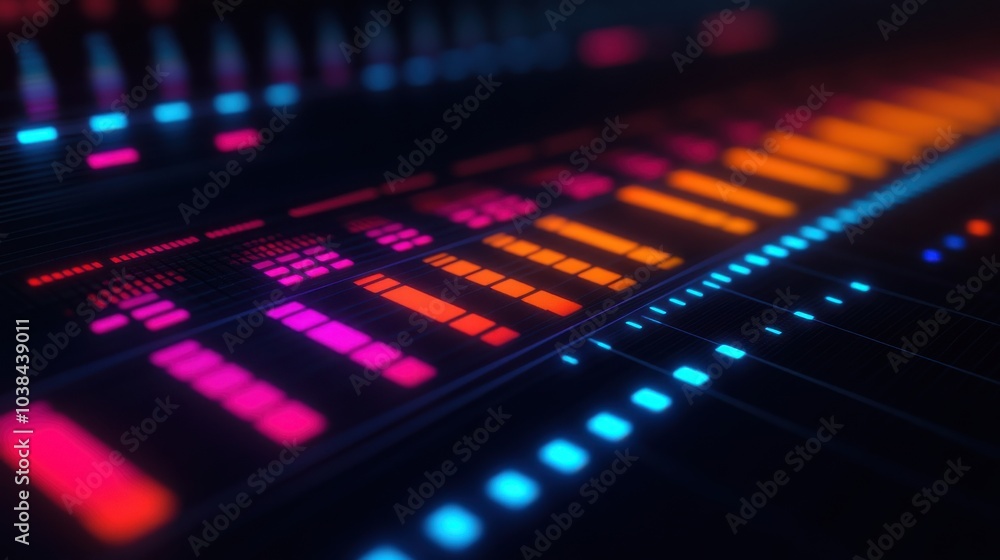Colorful 3D Equalizer Bars with Glowing Effects Colorful 3D Equalizer Bars with Glowing Effects