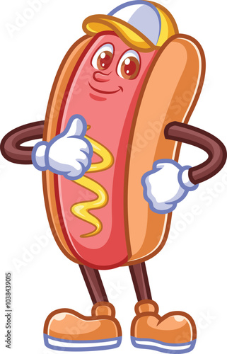 cartoon hotdog character