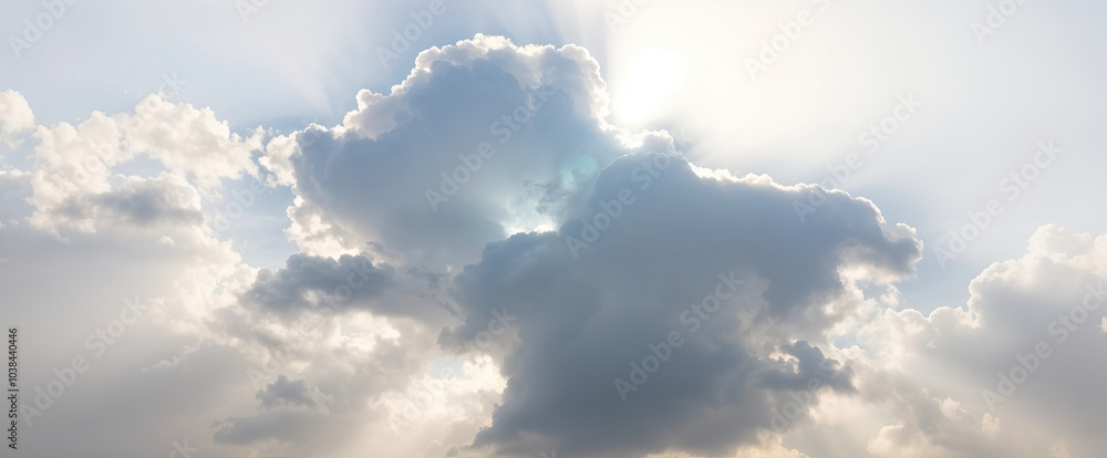 Fototapeta premium cloudy sky with soft sunlight natural weather atmosphere view