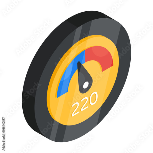 Unique design icon of speedometer 

