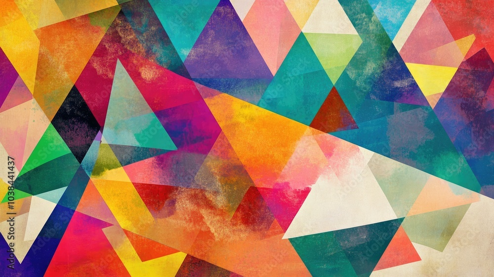 A geometric design of vibrant triangles in a bold, colorful palette, forming a visually striking abstract background. A geometric design of vibrant triangles in a bold, colorful palette, forming a visually striking abstract background.
