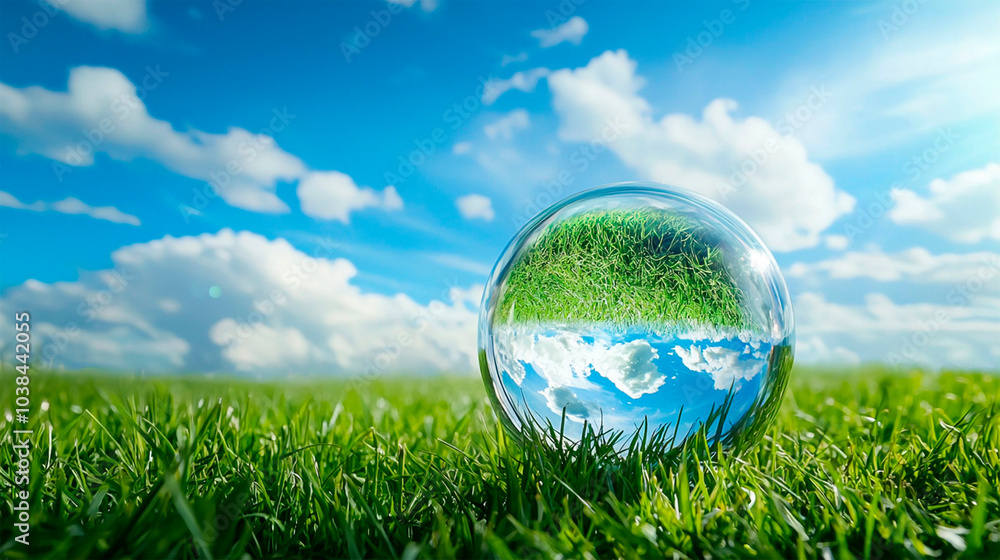 Transparent ball glass in nature Transparent ball glass in nature