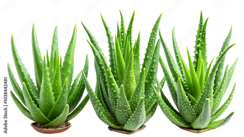 Green Aloe Vera Plant, Various Angles and Views (Side, Top, Front) Clustered and Isolated on a Transparent PNG Background Green Aloe Vera Plant, Various Angles and Views (Side, Top, Front) Clustered and Isolated on a Transparent PNG Background