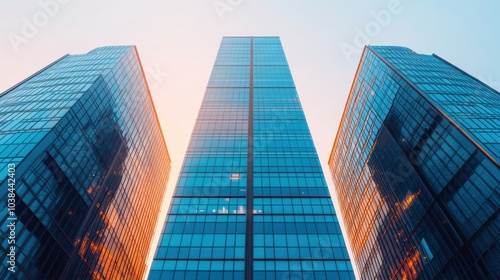 Wallpaper Mural Modern Architecture of Glass Skyscrapers at Sunset Torontodigital.ca