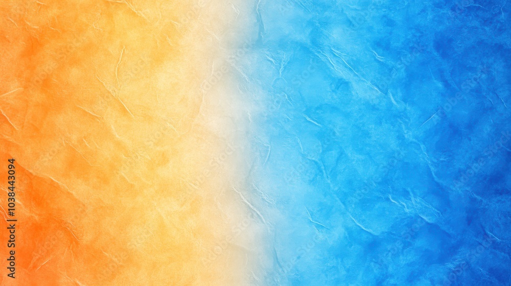 Fototapeta premium Abstract gradient background blending orange and blue colors in a soft textured design.