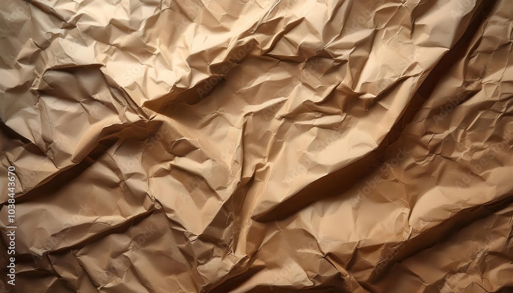 Textured Beige Crumpled Paper Background. Abstract Wrinkled Surface with Light and Shadow Play, Ideal for Graphic Design, Packaging Mockups, or Natural Eco Themed Presentations Textured Beige Crumpled Paper Background. Abstract Wrinkled Surface with Light and Shadow Play, Ideal for Graphic Design, Packaging Mockups, or Natural Eco Themed Presentations